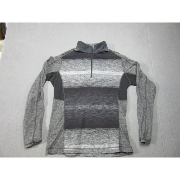 lululemon athletica Other - Lululemon Shirt Men XL Gray Universal Stripe Black Soot Light White Core 1/4 Zip